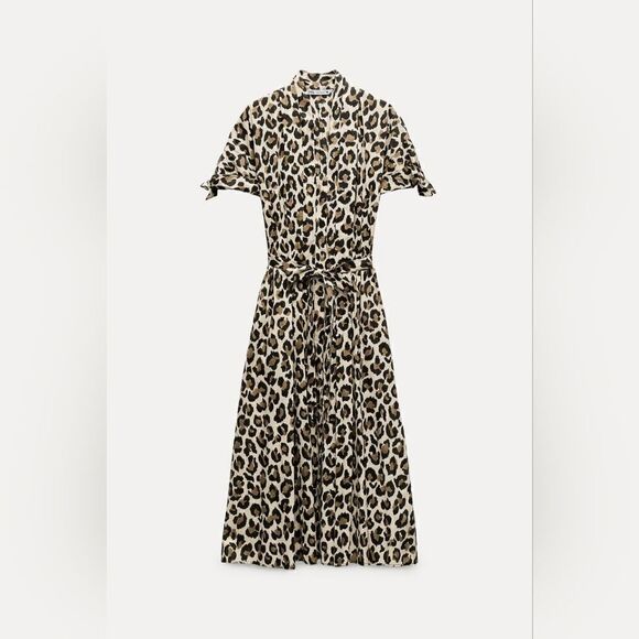 ZARA ANIMAL PRINT SHIRT DRESS ZW COLLECTION - Picture 9 of 10